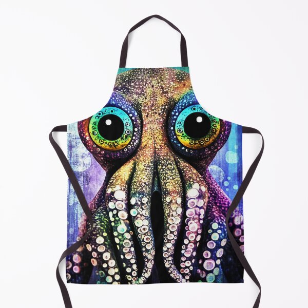 Item preview, Psychedelic Rainbow Giant Squid Illustration with Huge Eyes & Tentacles designed and sold by Wandering Mind.