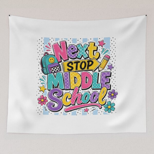 Item preview, Next Stop Middle School Colorful Back to School designed and sold by Merchrise.