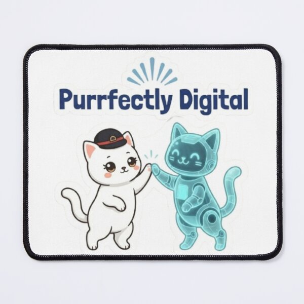 Item preview, Purrfectly Digital – Cute AI Robot Cat Kawaii Cat Lover Design designed and sold by PrintforDesign.