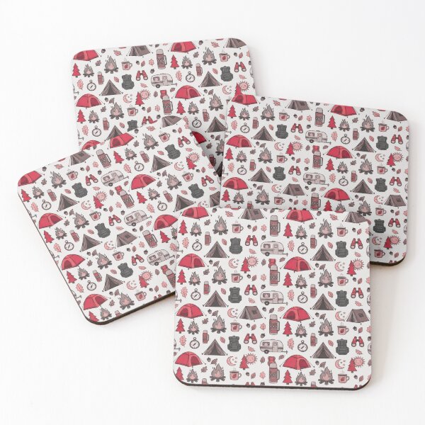 Item preview, Retro Hand-Drawn Camping and Hiking Seamless Pattern designed and sold by GabeMountainArt.