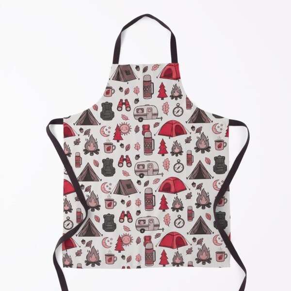 Item preview, Retro Hand-Drawn Camping and Hiking Seamless Pattern designed and sold by GabeMountainArt.