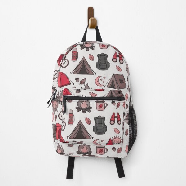 Item preview, Retro Hand-Drawn Camping and Hiking Seamless Pattern designed and sold by GabeMountainArt.