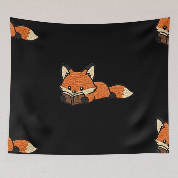 Item preview, Cute Fox Reading Book Kawaii Embroidery Patch designed and sold by ColorSplash123.