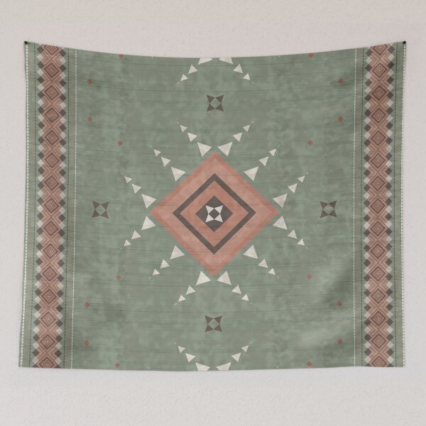 Item preview, Sage and Clay Southwestern Navajo Diamond Area Rug designed and sold by Momoko-Hikaru.