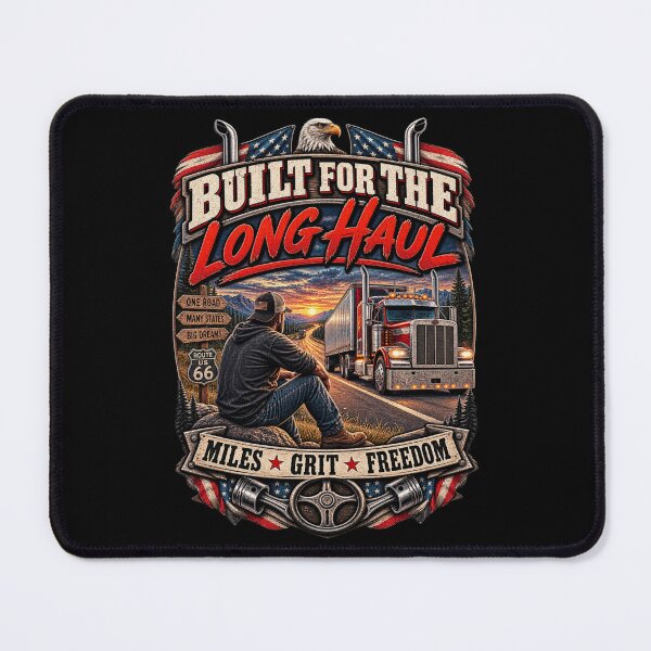 Item preview, Built for the Long Haul - Vintage Trucker Truck Driver Americana T-Shirt designed and sold by DomKo10.