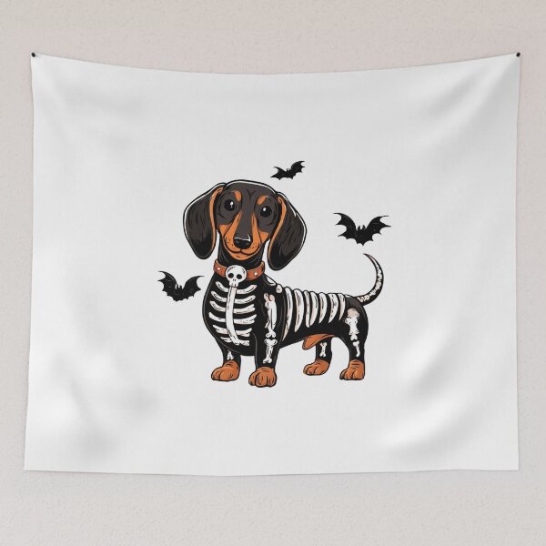 Artikelvorschau, Skelett Hund Halloween Look entworfen und verkauft von filou designs.