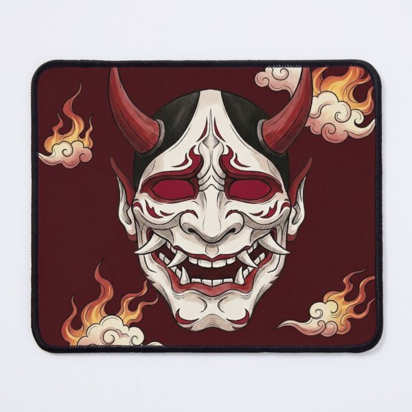 Item preview, Japanese Hannya Mask Fire Clouds Illustration designed and sold by WithoutBorders4.