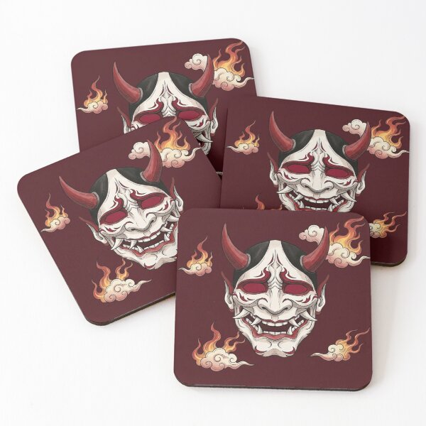 Item preview, Japanese Hannya Mask Fire Clouds Illustration designed and sold by WithoutBorders4.