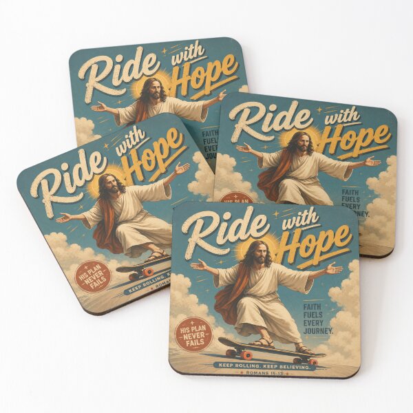 Item preview, Ride with Hope | Jesus Skateboarding | Christian Skateboard Vintage Graphic Tee designed and sold by Noirvasca.