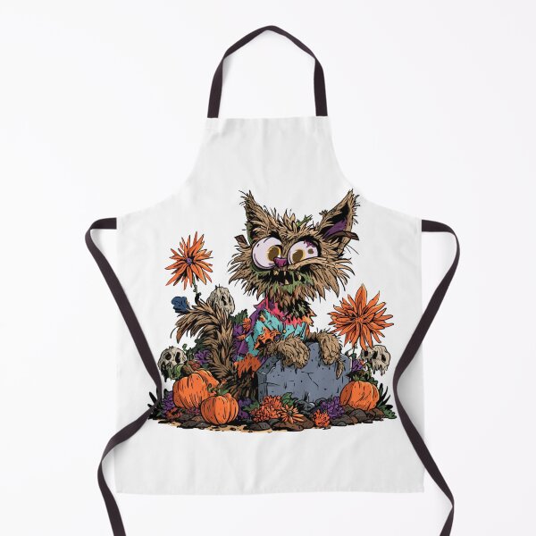 Item preview, Halloween Brown ZombieCat in the pumpkin garden designed and sold by filou designs.