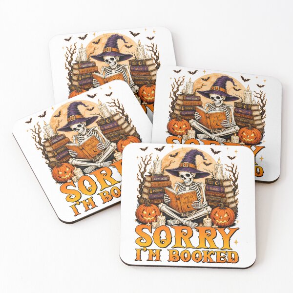 Item preview, Sorry I’m Booked Skeleton Halloween Reading designed and sold by varin-studio.