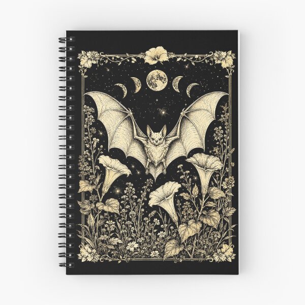 Item preview, Vintage Bat Moon Phases Gothic Botanical Art designed and sold by VioletNance.