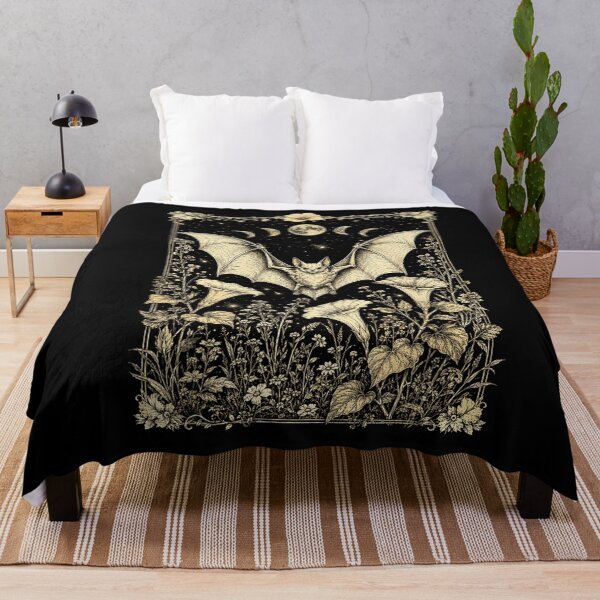 Item preview, Vintage Bat Moon Phases Gothic Botanical Art designed and sold by VioletNance.