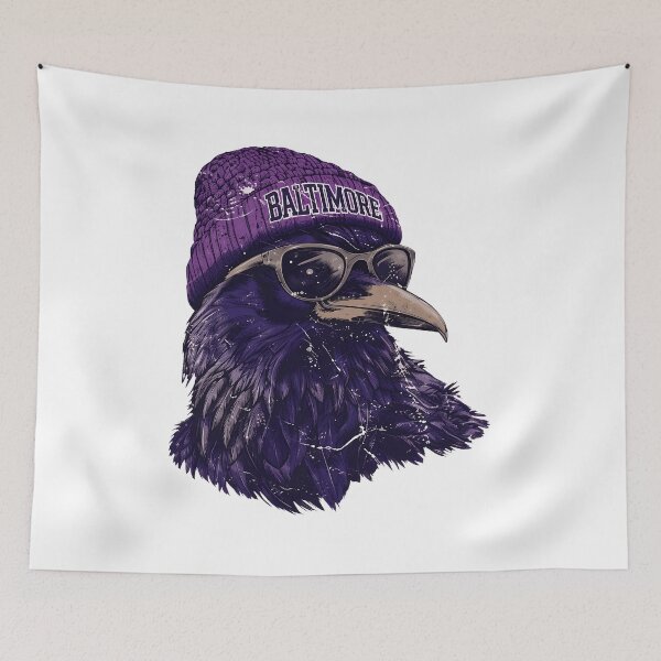 Item preview, Purple Raven Portrait With Urban Streetwear Attitude designed and sold by DonaldCur41428.