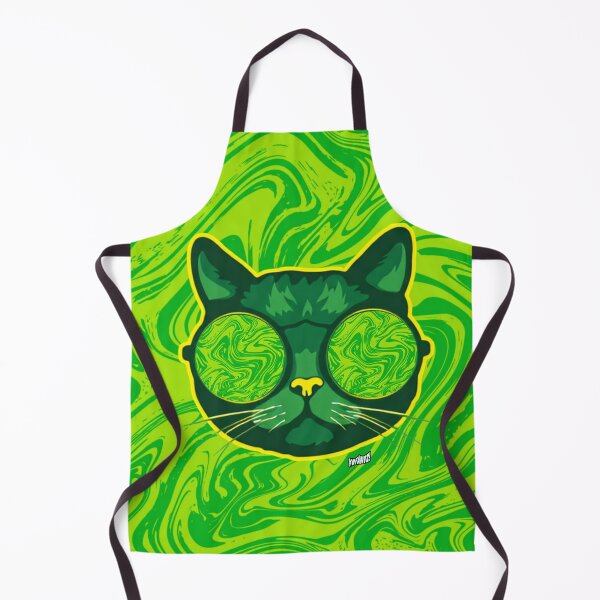 Item preview, Psychedelic Cat with Trippy Sunglasses Neon Green designed and sold by YOFANTZ!.