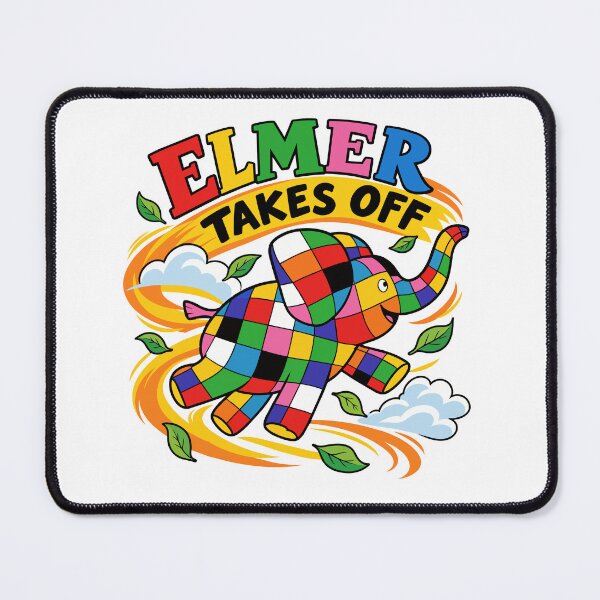 Item preview, Elmer Takes Off – Colorful Patchwork Elephant Adventure designed and sold by HappyToons Shop.