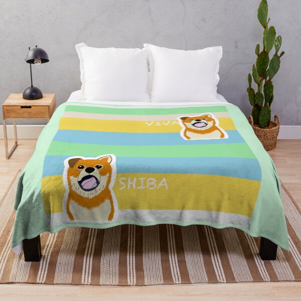 Item preview, Multi stripe with Shiba Inu puppy "KIDS KNIT WEAR2" designed and sold by ShibaCruise-On.