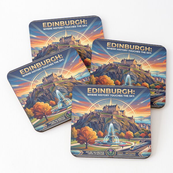 Item preview, Edinburgh Castle and Skyline Vintage Graphic Poster designed and sold by ArtworkNorth.