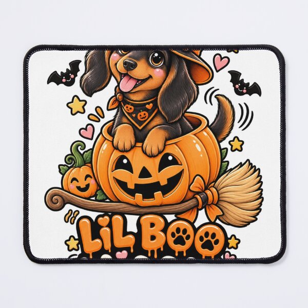Item preview, Lil Boo Wiggle Halloween Dachshund | Cute Pumpkin Puppy Witch designed and sold by KnrNazimTHRE4DS.