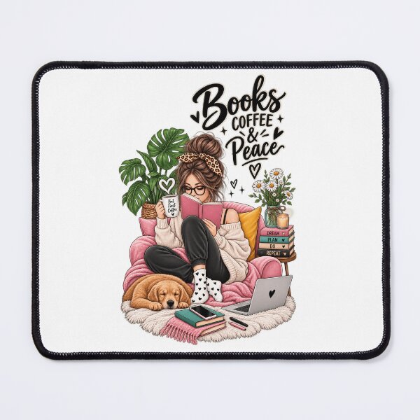 Item preview, Books Coffee & Peace | Cozy Reading Girl T-Shirt designed and sold by ✨ Daily Vibe Studio ✨.