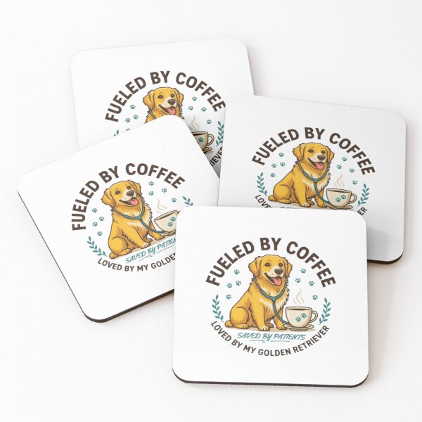 Item preview, ​Fueled by Coffee Saved by Patients Golden Retriever designed and sold by Petpixy.