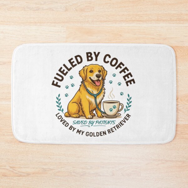 Item preview, ​Fueled by Coffee Saved by Patients Golden Retriever designed and sold by Petpixy.