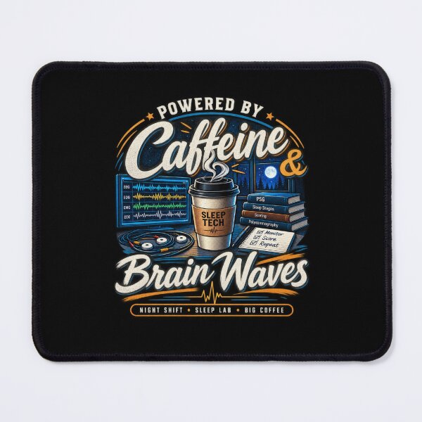 Item preview, Powered by Caffeine and Brain Waves Sleep Tech designed and sold by amndro.