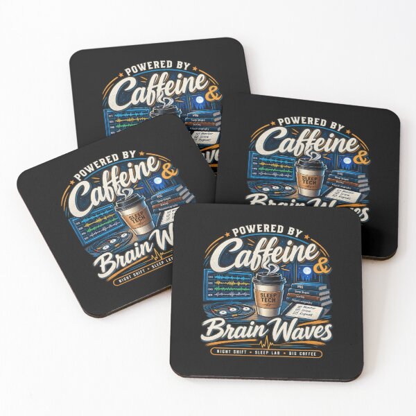 Item preview, Powered by Caffeine and Brain Waves Sleep Tech designed and sold by amndro.