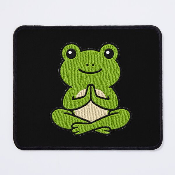 Item preview, Cute Frog Doing Yoga Kawaii Embroidery Patch designed and sold by ColorSplash123.
