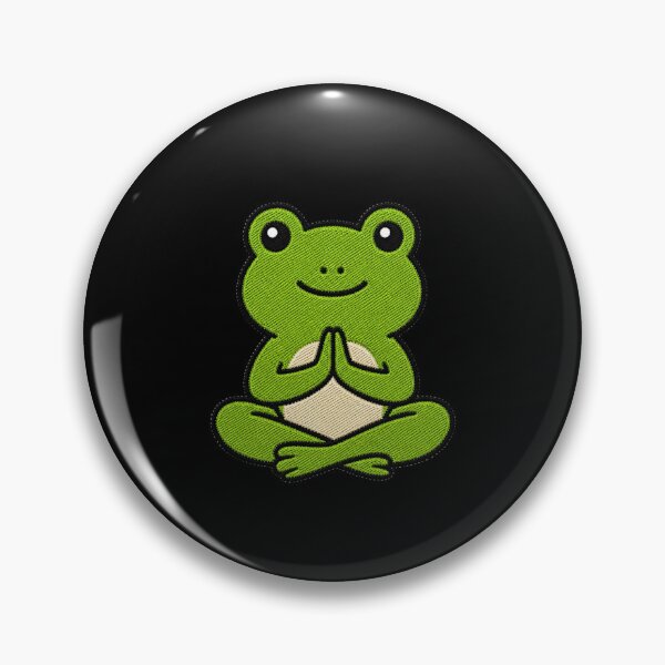 Item preview, Cute Frog Doing Yoga Kawaii Embroidery Patch designed and sold by ColorSplash123.