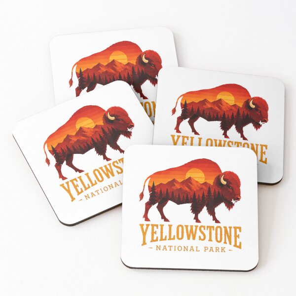 Item preview, Yellowstone National Park Bison Mountain Sunset designed and sold by VioletNance.