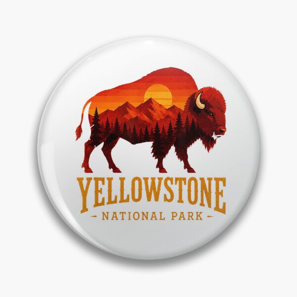 Item preview, Yellowstone National Park Bison Mountain Sunset designed and sold by VioletNance.