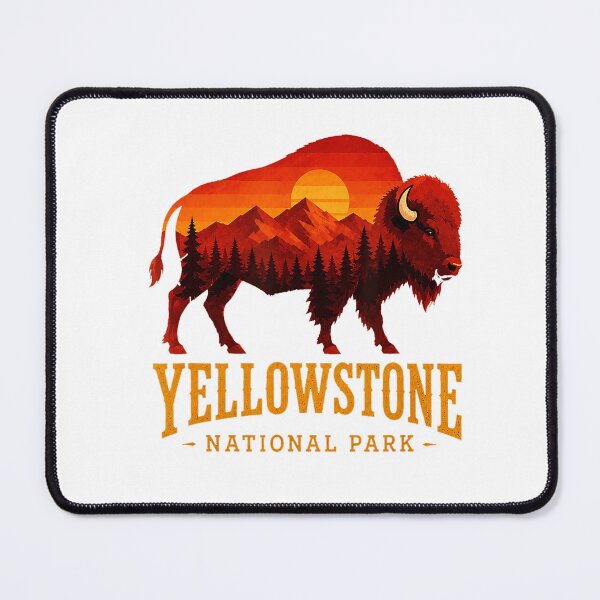 Item preview, Yellowstone National Park Bison Mountain Sunset designed and sold by VioletNance.
