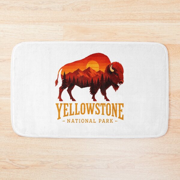Item preview, Yellowstone National Park Bison Mountain Sunset designed and sold by VioletNance.