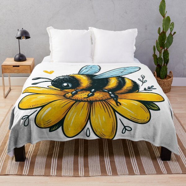 Item preview, Sweet Bee and Flower Illustration designed and sold by futuremartiah.