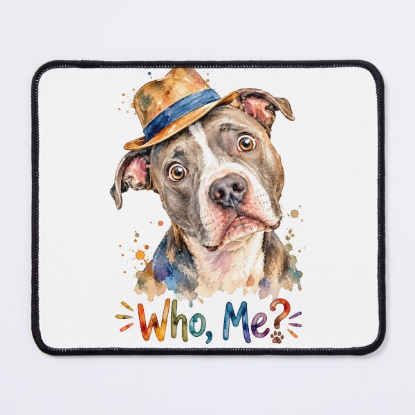 Item preview, Who, Me? Curious Pit Bull Watercolor designed and sold by Russell Thorne.