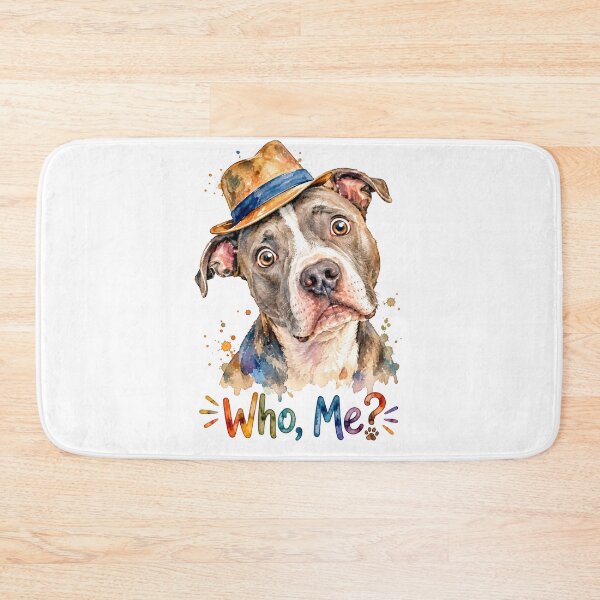 Item preview, Who, Me?   Curious Pit Bull Watercolor designed and sold by Russell Thorne.