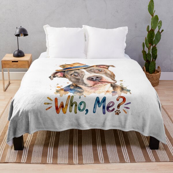 Item preview, Who, Me? Curious Pit Bull Watercolor designed and sold by Russell Thorne.