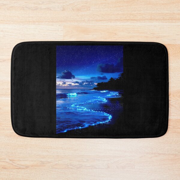 Item preview, Bioluminescent Beach Under Starry Night Sky designed and sold by Level3Visualsd.