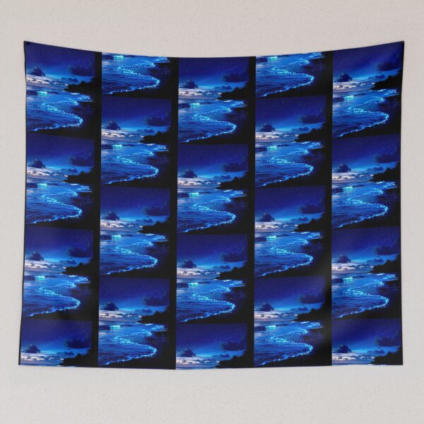 Item preview, Bioluminescent Beach Under Starry Night Sky designed and sold by Level3Visualsd.