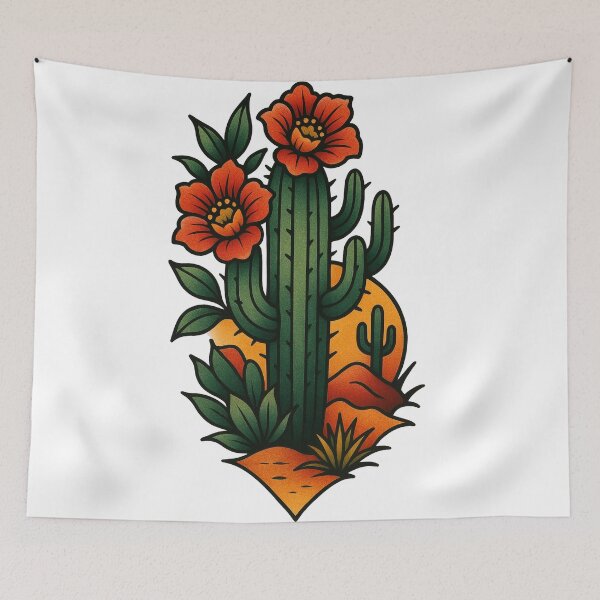 Item preview, Neo-Traditional Cactus Tattoo Flash Design designed and sold by futuremartiah.