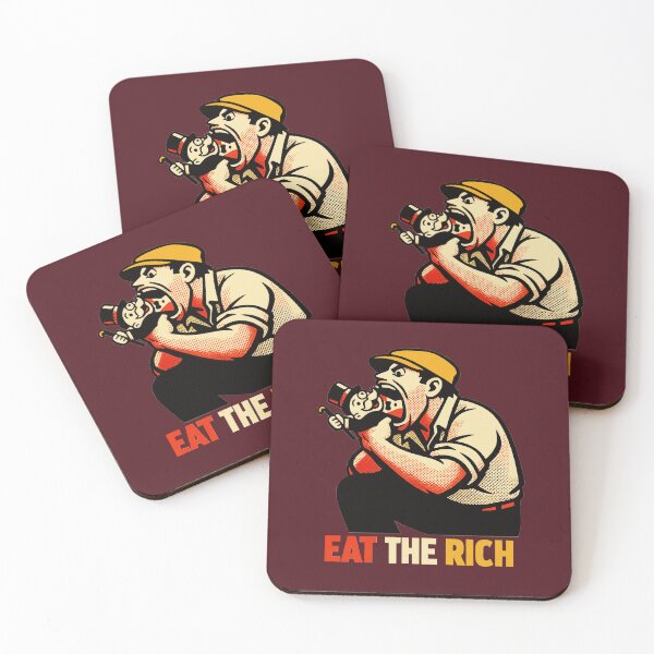Item preview, Eat the Rich – Vintage Propaganda Worker Devouring a Tycoon designed and sold by KungPowUnicorn.