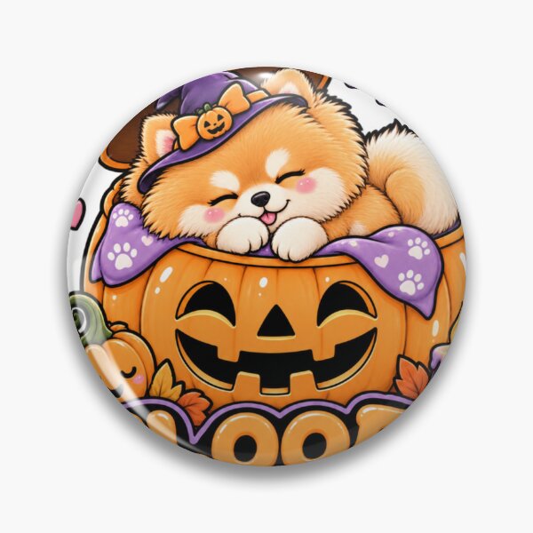Item preview, Floofy Boo Halloween Pomeranian | Cute Pumpkin Puppy Sleeping designed and sold by KnrNazimTHRE4DS.