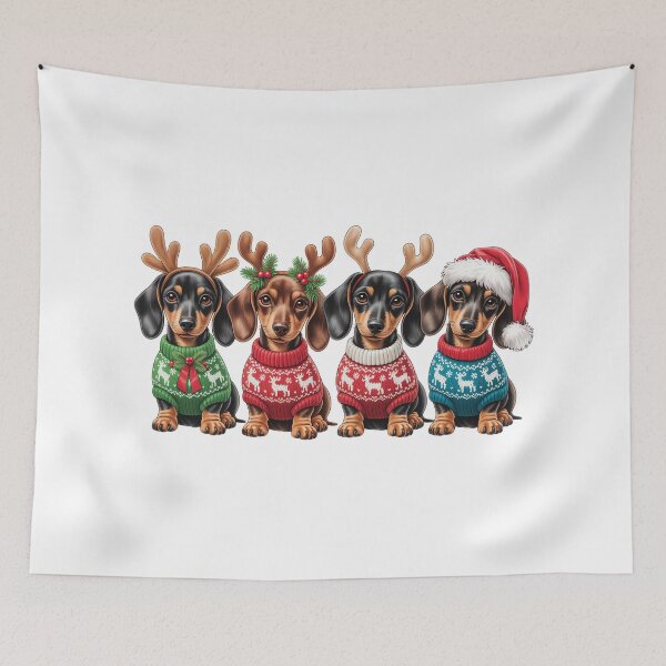 Item preview, Dachshunds in Holiday Sweaters designed and sold by jkrphoto.