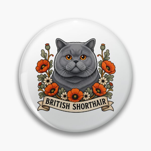 Item preview, British Shorthair Cat Poppy Tattoo Art designed and sold by Old's Cool Cat Studio.