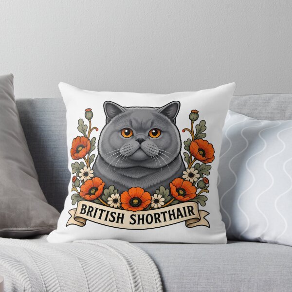 Item preview, British Shorthair Cat Poppy Tattoo Art designed and sold by Old's Cool Cat Studio.
