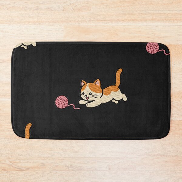 Item preview, Funny Cat Chasing Yarn Kawaii Embroidery Patch designed and sold by ColorSplash123.