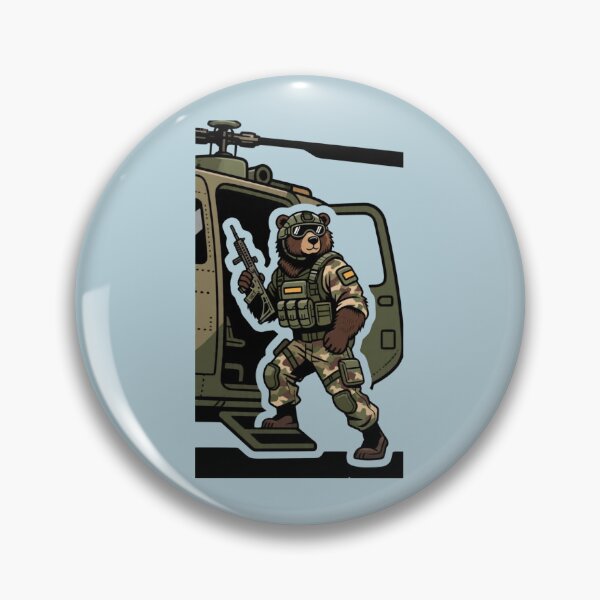 Item preview, Tactical Bear Soldier - Kawaii Military Helicopter Chibi Art designed and sold by carestazafeli.