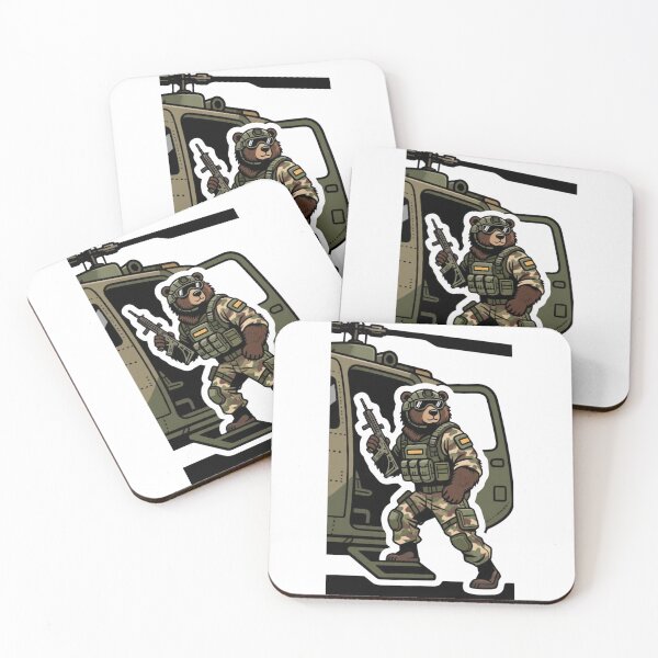 Item preview, Tactical Bear Soldier - Kawaii Military Helicopter Chibi Art designed and sold by carestazafeli.
