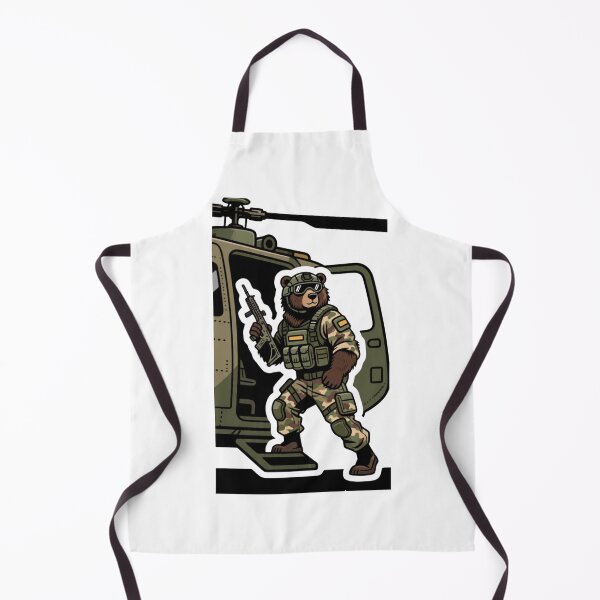 Aperçu de l'œuvre Soldat ours tactique - Art chibi kawaii d'hélicoptère militaire créée et vendue par carestazafeli.
